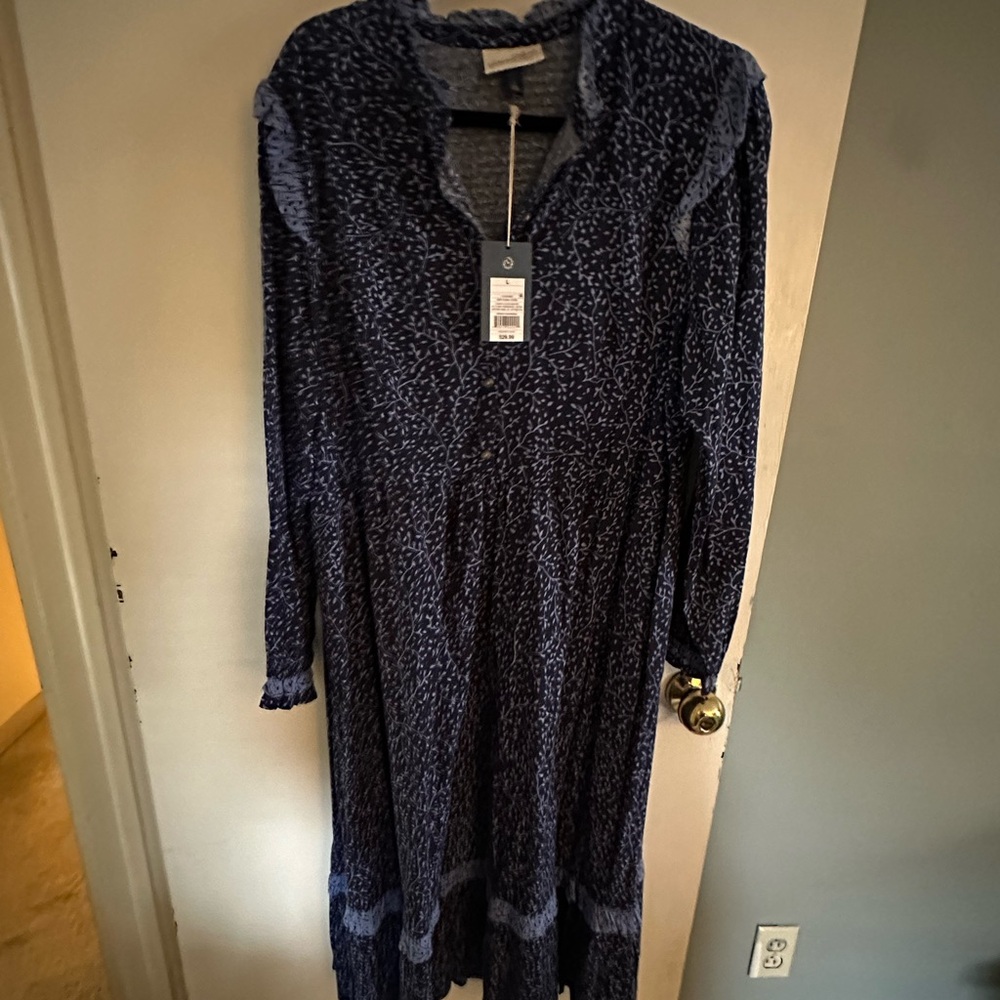 Universal Thread Blue Ruffled Tie Front Sundress - Picture 4 of 6